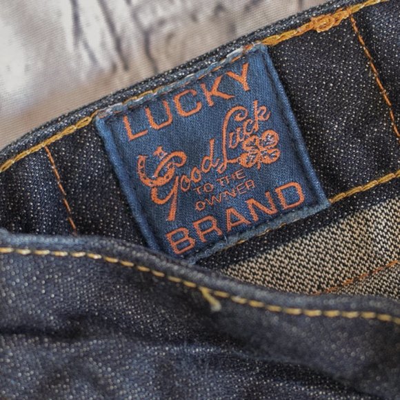 Lucky Brand Lola Boot Jean by Gene Montesano Jeans Red Inseam USA Size 10/30 - Picture 8 of 12